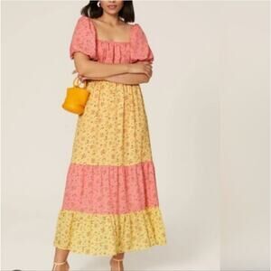 Color Me Courtney “Cece” Floral Puff Sleeve Tiered Maxi Dress | Size 2